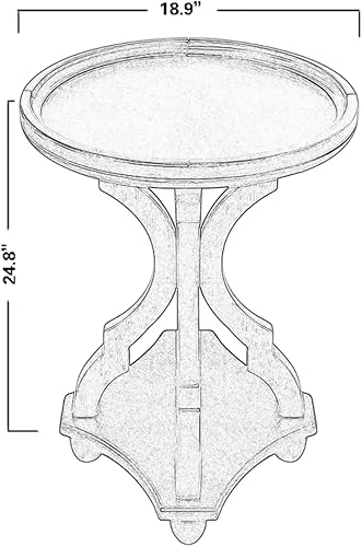 Miniatura 3 de XYZTech Mesa de té retro de 19 pulgadas, estilo europeo, clásica, redonda, de madera, mesa auxiliar auxiliar, elegante mesa auxiliar de mediados de