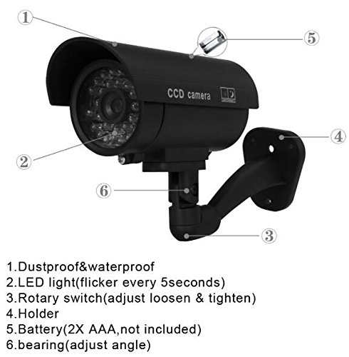 Camera dummy met knipperende LED, voor binnen en buiten, 4 stuks - Image 8