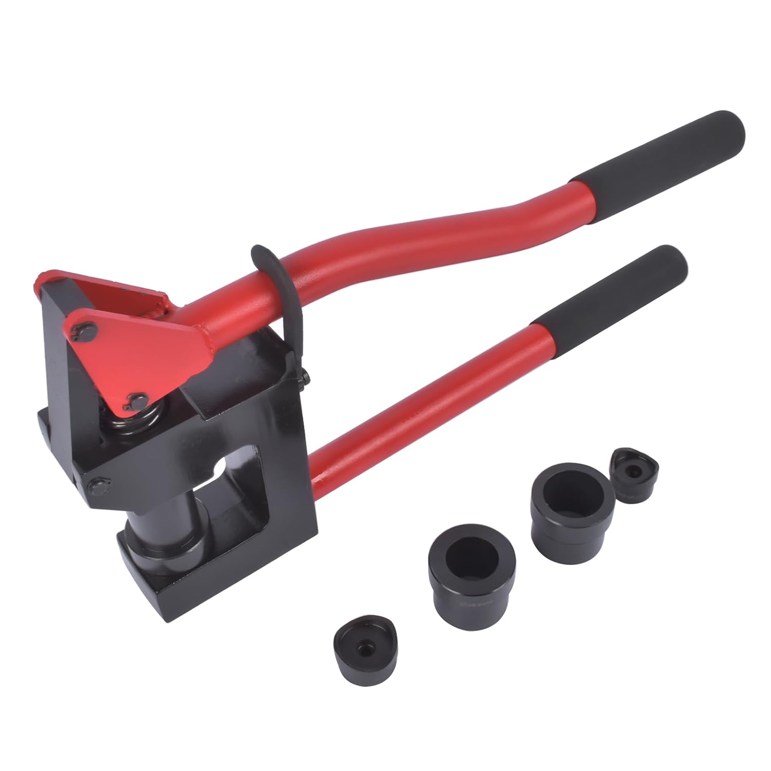 Manual Lever Sheet Metal Stud Punch Kit - 20GA Conduit Hole Cutter Set with 7/8", 1-1/8", and 1-11/32" Knockout Punch Drivers Mustrod