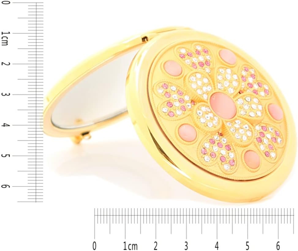 Gold Round Gift for Girlfriends Folding Portable Makeup Small