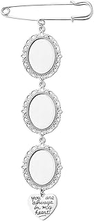 Wedding Bouquet Charms Pin for Memory DIY Charm Brooch Engraved Heart Pendant for Wedding Bouquet Decoration