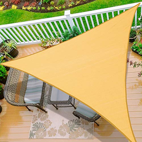 Amagenix Sun Shade Sails Canopy, Sand Outdoor Triangle Shade Canopy 12' X 12' X 12' Uv Block Awning For Patio Garden Yard Deck Pergola #TOP11