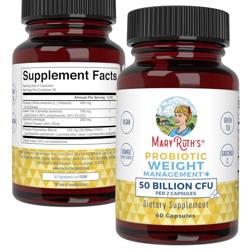 Probiotics for Women and Men | Weight Management Probiotic with Garcinia Cambogia and Green Tea Extract | Probiotics for Digestive Health & Gut Health | Vegan | Non-GMO | Gluten Free | 30 Servings
