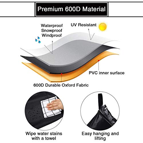 Lawn Mower Cover Waterproof, 600D Heavy Duty UV Resistant Breathable Oxford Fabric Riding Mower Cover, Universal Size Tractor Cover Fits Decks up to 54