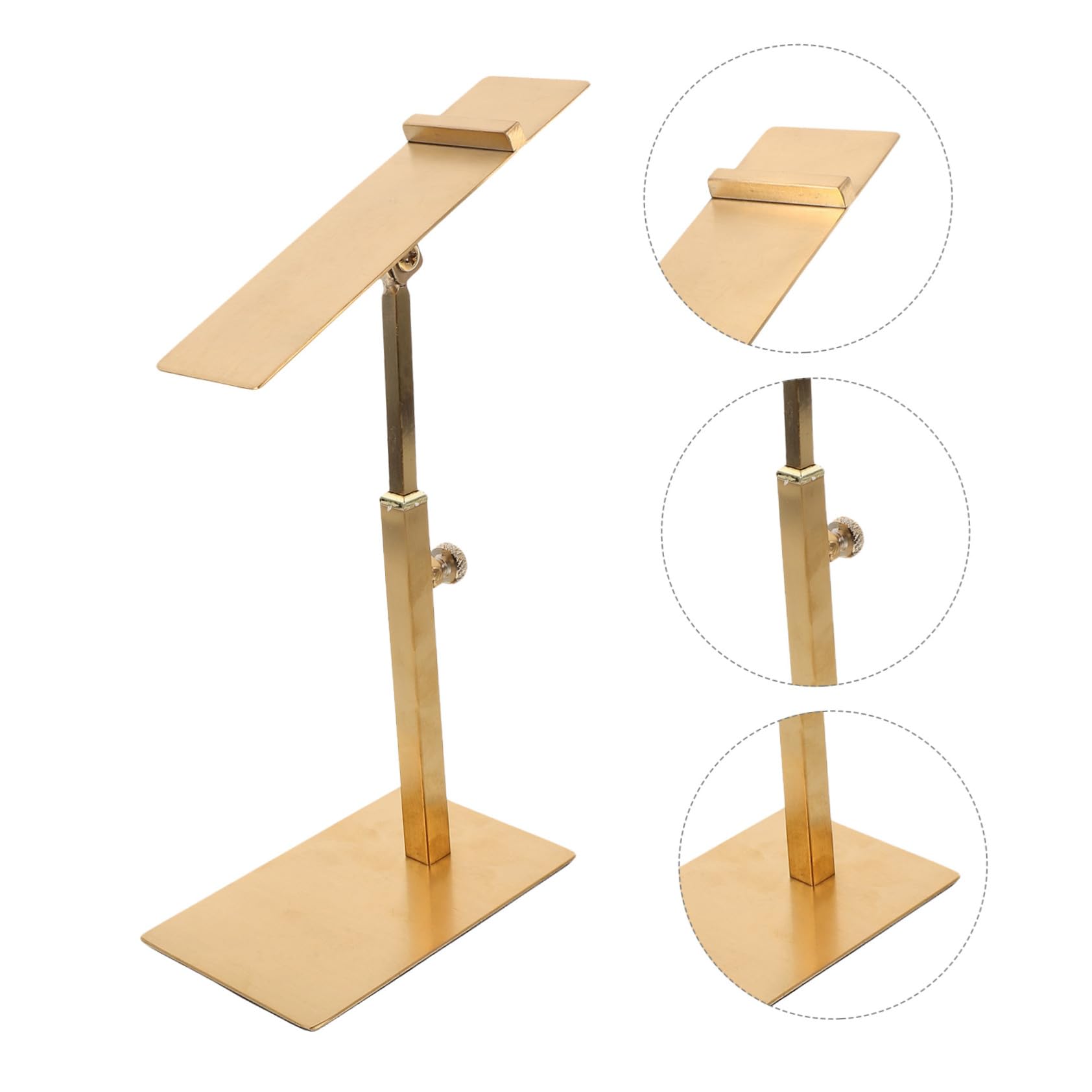 SHINEOFI Espositore per Tacchi Alti in Acciaio Inox Regolabile in Altezza e Angolazione, Supporto in Metallo Compatto per Negozi e Vetrine, Scaffale Porta Scarpe Resistente per