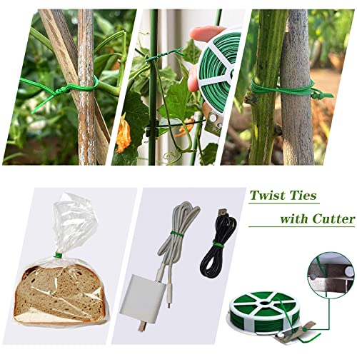 Buywilove 71Pc Garden Support Clips Set,50 Plastic Plant Clips For Tomato Cage,20 Adjusting Plant Tie,98Ft Plant Twist Tie Reel,Plant Support Clips For Bamboo Stakes Tomato Supporting Stems Vine #TOP2