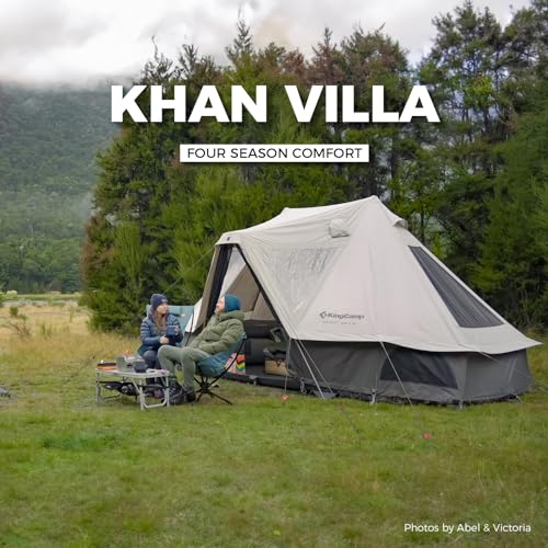 KingCamp Canvas Tent for Camping: 4 Seasons Large Waterproof & Windproof Luxury Glamping Tent with Stove Jack for Family Outdoor Adventures - Image 2