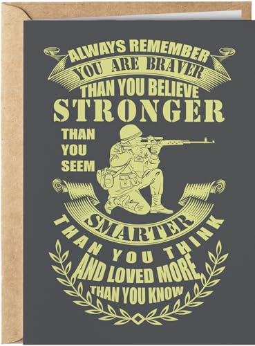 Motivational card for soldier, veteran with envelope | A great inspirational card to show appreciation for a militar on a special day (Birthday, retirement, graduation...)