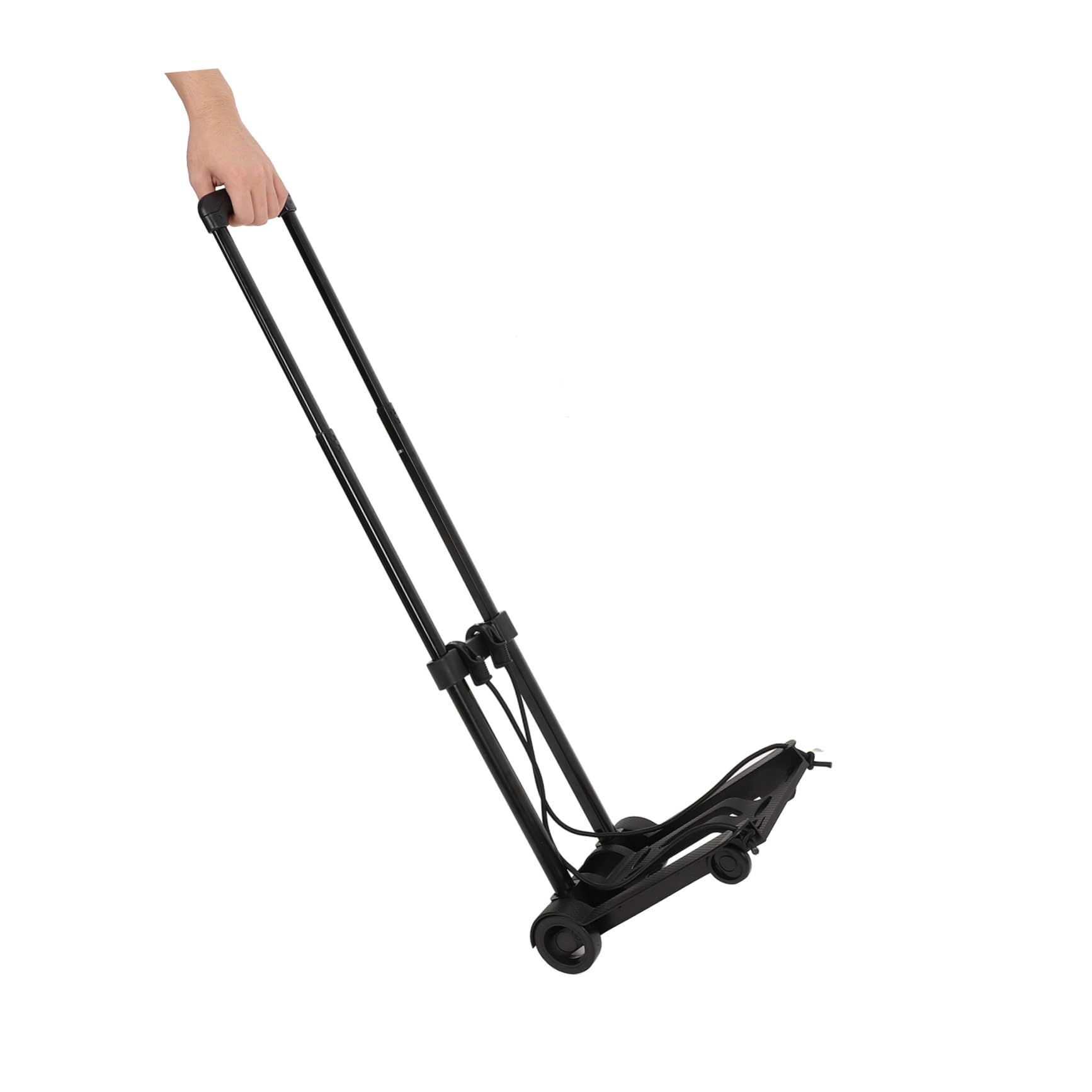 Beavorty Carrito de Equipaje Plegable y Ligero Ruedas Dobles, Estructura de Plástico PP Reforzado, Cuerda Ajustable, para Compras, Mudanzas y Viajes, Tamaño Compacto Portátil