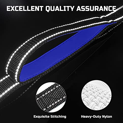 Bolux 5Ft Dog Leash, Heavy Duty Rope Leash With 2 Padded Handle – Pet Training Lead With 3M Reflective Double Handle For Traffic Control Safety, Perfect For Large Medium Or Small Dog (Black+Blue) #TOP4
