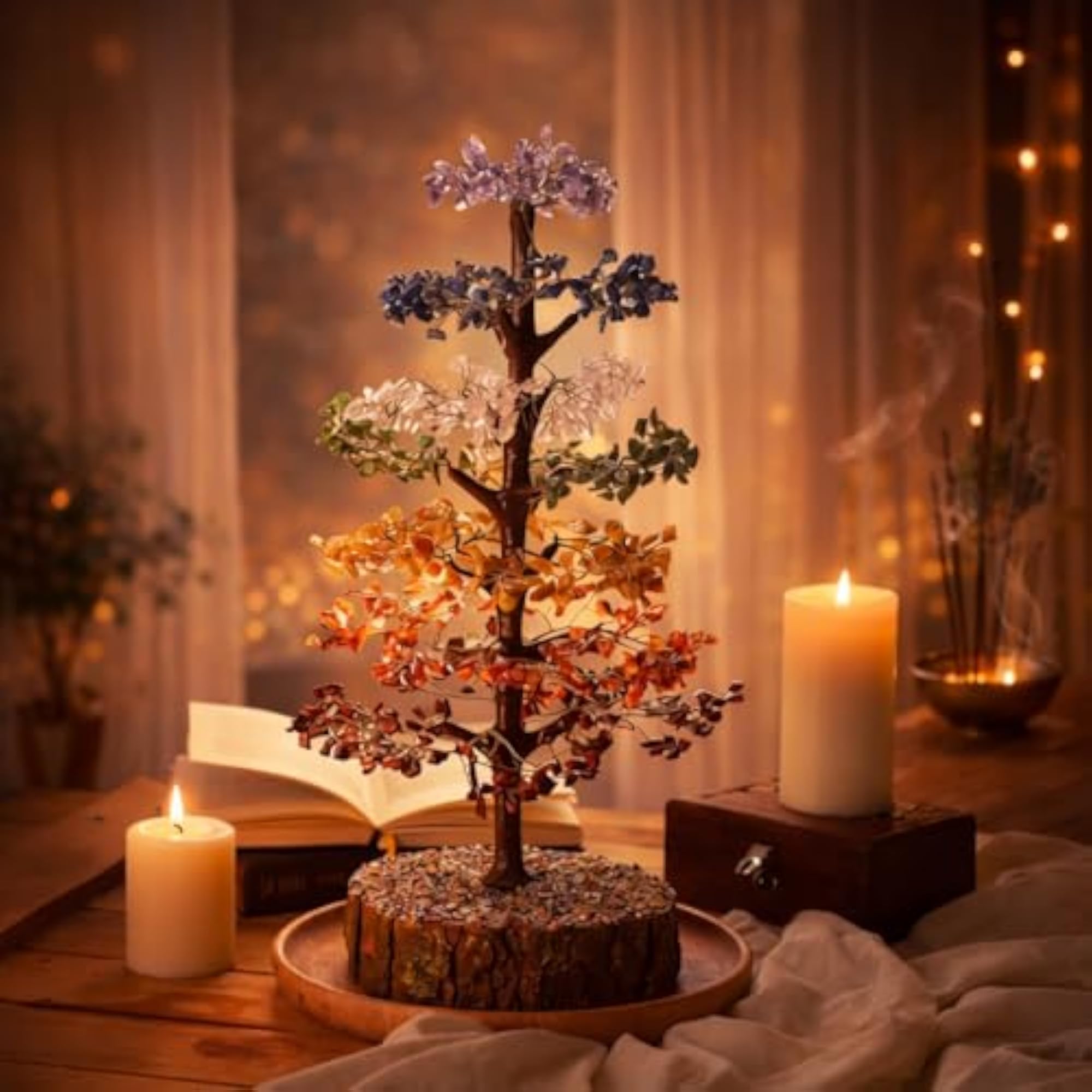1000 Beads 7 Chakra Crystal Tree Showpiece