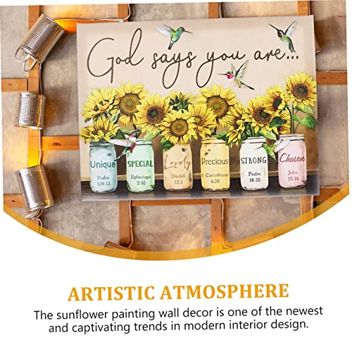 Lienzo de girasol para sala: decoración rústica de madera que alegra tu hogar 7