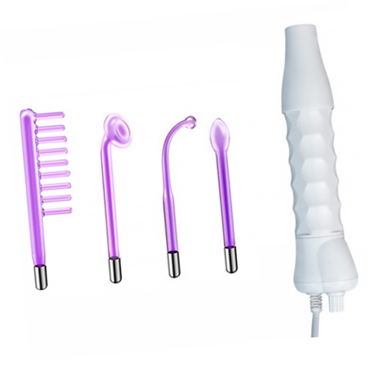 ERINGOGO Dispositivo Facial de Alta Frecuencia Tubo de Vidrio para Masajeador Facial Eléctrico Antiarrugas, Material Pp, Cabezales de Masaje Reemplazables, Uso en Cuidado Piel