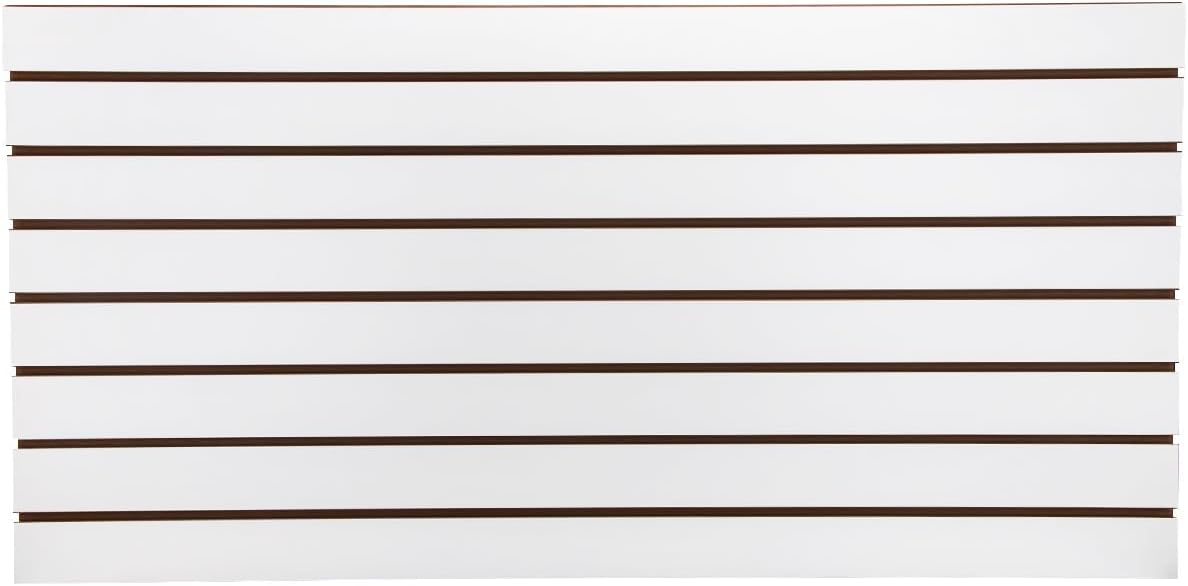 SSWBasics 4ft x 2ft Horizontal White Slatwall Panels Easy Organizer (24"H x 48"L) - Pack of 2 - Streamline Your Space with Effortless Retail Displays, Garage Wall Solutions, and Craft Storage