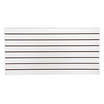 4ft x 2ft Horizontal White Slatwall Panels Easy Organizer 24"H x 48"L - Pack of 2 - Streamline Your Space with Effortless Retail Displays, Garage Wall Solutions, and Craft Storage