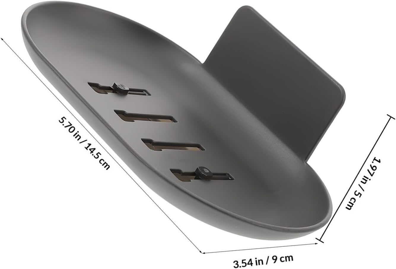 Wall Mounted Soap Dish Holder with Drain Space Aluminum Black Floating Soap Tray for Bathroom and Shower Self-draining with Water Catcher for Home and Hotel Use