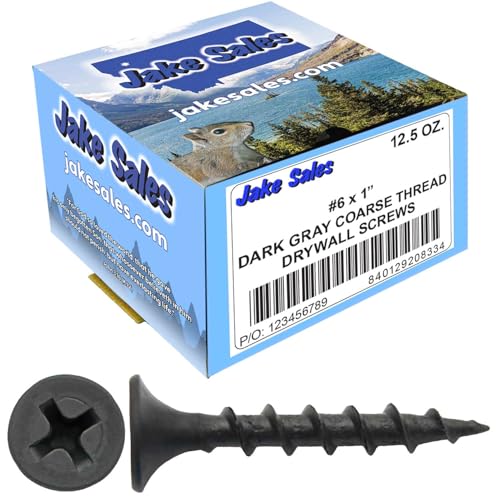 #6 x 1 COARSE Thread Gray Phosphate Drywall Screws, Drywall, Gypsum Board, Sheet Rock, Plasterboard Screws. CASE Qty 42 Boxes - 10,164 Screws