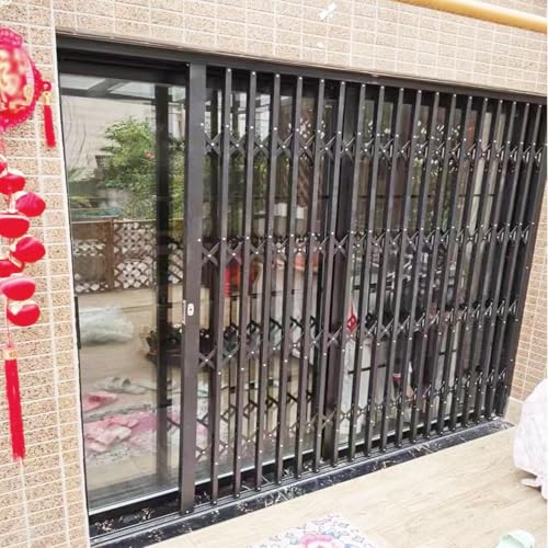 Garde Corps Fenetre Grille de Sécurité Extra Large pour Portes et Fenêtres, Grille de Sécurité Extensible pour Fenêtres Coulissantes, Barricade Antivol Grise, Grille de Sécurité(W50xH90cm/20x36in)