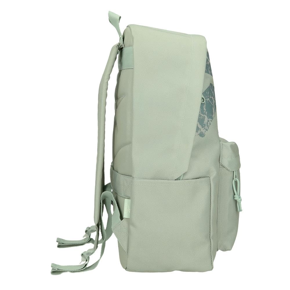 Reebok Trace, mochila escolar, mochila verde fabricada en poliéster, Tirantes anchos, ergonómicos y acolchados, varios compartimentos, de Joumma Bags