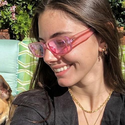 Matcheck 8 Pack Retro Rectangle Sunglasses Women Girls Square Eyewear Classic Mixed Color Narrow Frame Fashion Glasses2