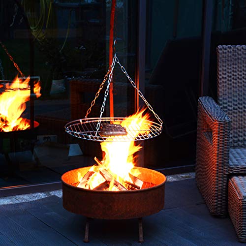 Foto von UNUS Schwenkgrill aus Edelrost inkl. Grillrost Hängegrill Ø 61 cm Kupfer