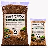DARZWAY Fibra de Coco 5 L + Vermiculita 1 L – Sustrato para Plantas, Semilleros y Macetas – Huerto Urbano y Cultivo – Retiene Humedad y Mejora Aireación – Apto para Terrarios y Reptiles (5 litros)