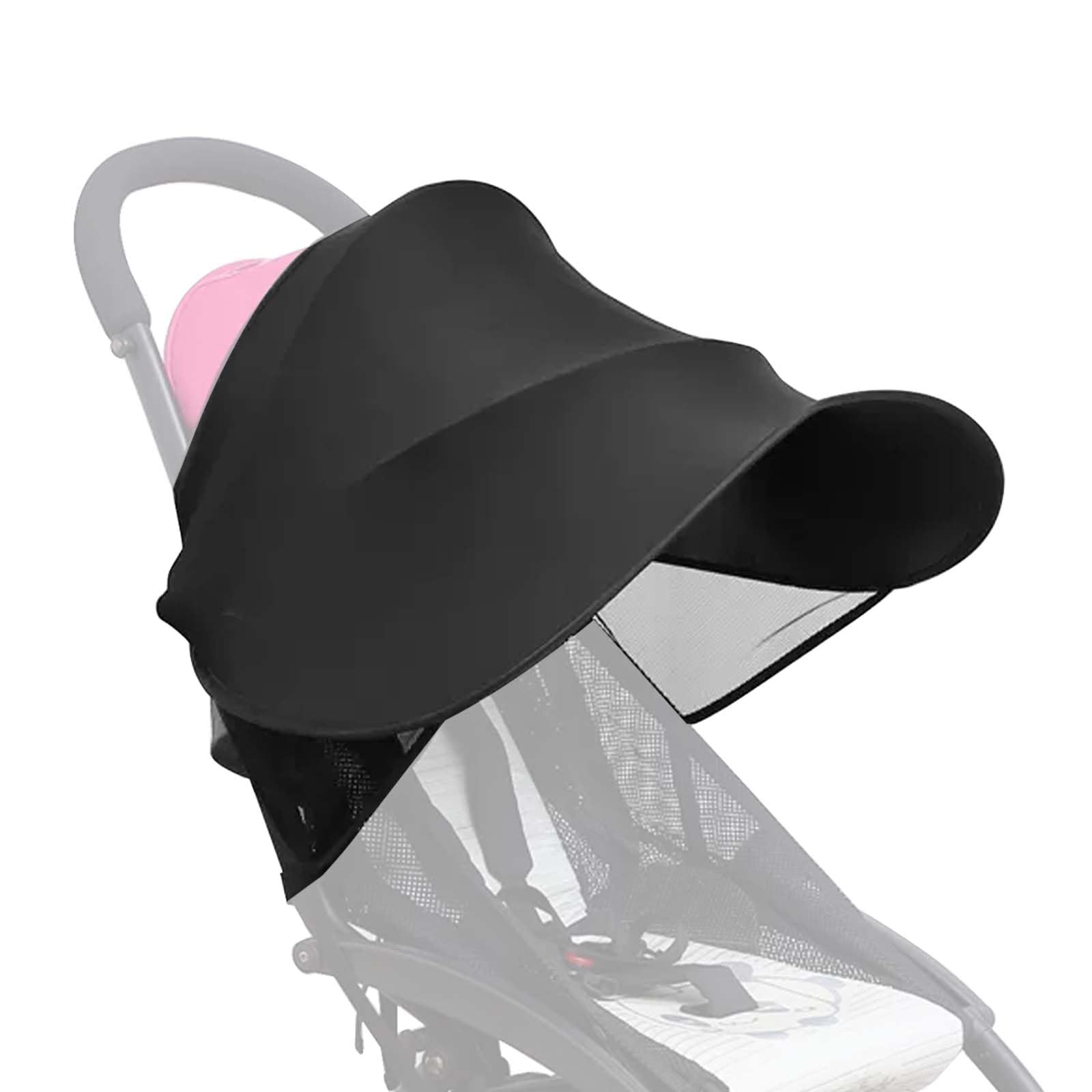 KYSUN Baby Kinderwagen Sonnenschutz, Sonnenschutz für Baby Kinderwagen, Markise für Kinderwagen, Schatten Baldachin für Kinderwagen, Sonnenschutz für Baby Buggys, Anti-Wind Und Anti- UV, Schwarz