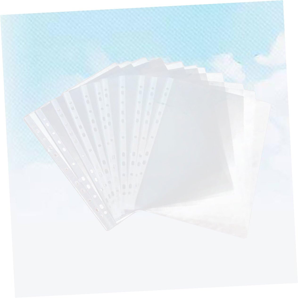Protector de Hojas Transparente A4 11 Orificios, 100 Piezas | Pvc, Acabado Pulido y Fácil Limpieza, Uso en Colegio y Escuela, para Material Ligero