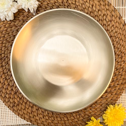 Image of 100% Pure Handcrafted Kansa Kids Thali - 8 Inch Flat Plate