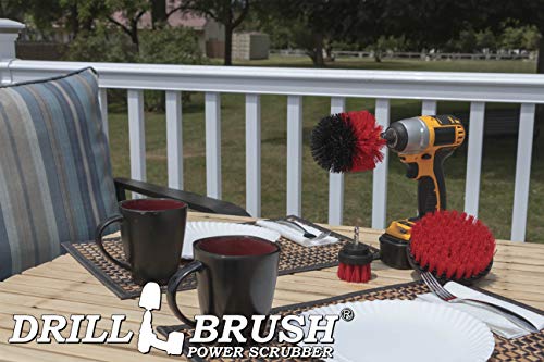 Outdoor - Cleaning Supplies - Horse - Ranch - Farm - Barn - Drill Brush - Stiff Bristle Scrubber Kit for - Rubber Mat - Water Trough - Fountain - Feed Buckets -Concrete - Stone - Brick - Spin Brush - Thumbnail 6