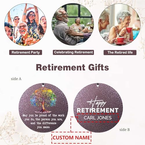 Image of ASTARIN 2025 New Retirement Gifts, Best Wishes for Retire Friends, Personalized Wind Chimes, Happy Retirement Gift for Teacher Co-Workers Grandma Women Men, Inside Garden Decorations