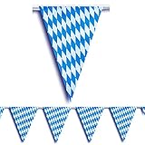 1 Fahnenkette Bayern, 30 Wimpel, 10 m, einzelne Flaggen: 30 x 20 cm