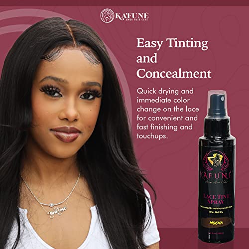 Kafune Amor Lace Tint Spray – Concealer For Lace Wigs, Hair Wigs, Toupees And Hair Pieces – Natural Finishing Edge Control – Water Resistant – 3.4 Oz – Mocha - Medium Brown. #TOP5