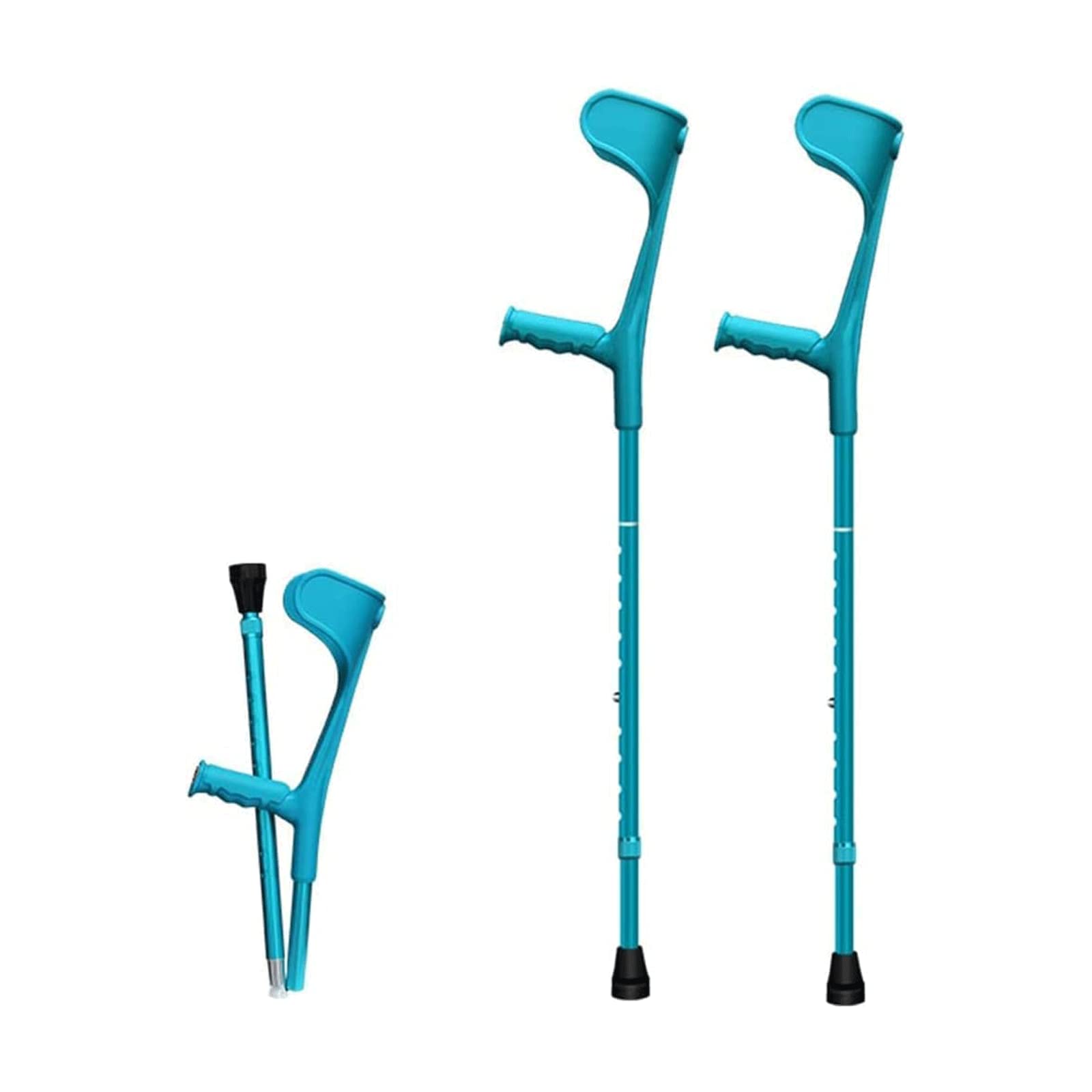 PAASHE Muletas de antebrazo, Bastones de Aluminio, telescópicos, Plegables, Medias Mangas, Codos, Bastones para Caminar, 10 Bastones Ajustables en Altura