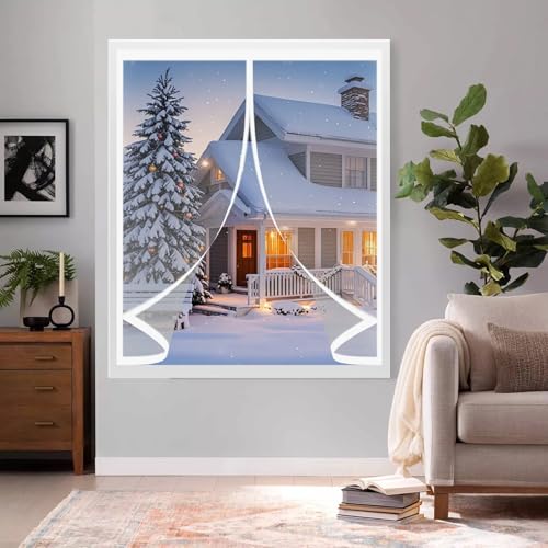 Cortinas Termicas Aislantes 72 x 70 cm Aislante Frio, Prueba Viento Impermeable Invierno, Aislante Acústico Termicas Aislantes Ventana Cortinas para Balcón Sala Estar, A