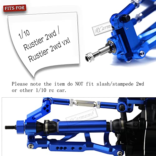 Rcarmumb Upgrades Part For 1/10 Rustler Vxl 2Wd,Alloy Caster Block,Steering Blocks,Stub Axle Carriers,Suspension Arm,Steering Bellcranks,Shock Tower,Bulkhead,Navy Blue #TOP1