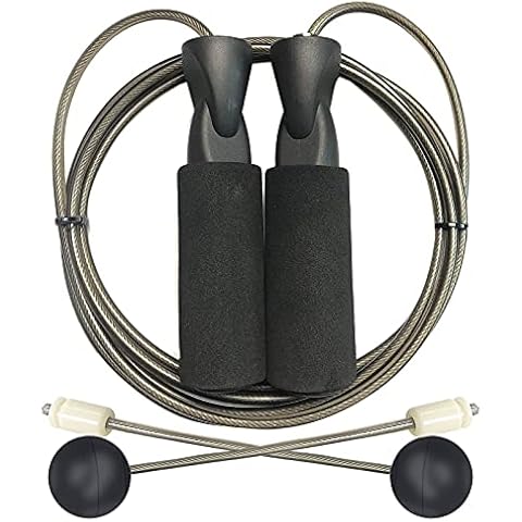 Weighted Jump Rope Workout Exercise Boxing Skipping Rope Adjustable Length Heavy Jumpropes Adults Fitness Women Men,Cardio Boxing Endurance Training Exercise… (Clear) Cover