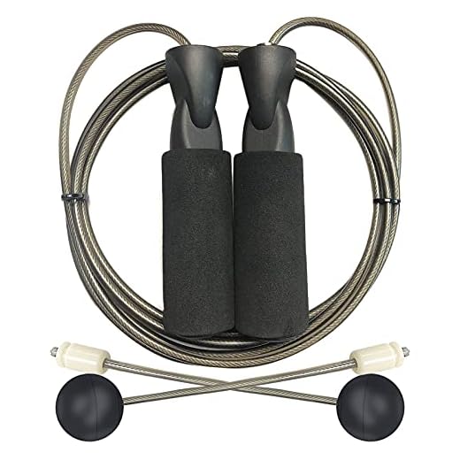 Professional Adjustable Steel Wire Tangle-Free Skipping Jump Rope Durable,Easy to Adjust Premium for Men Women Speed Jumping Rope Boxing Cardio Endurance Workout Suitable All Heights (Black)