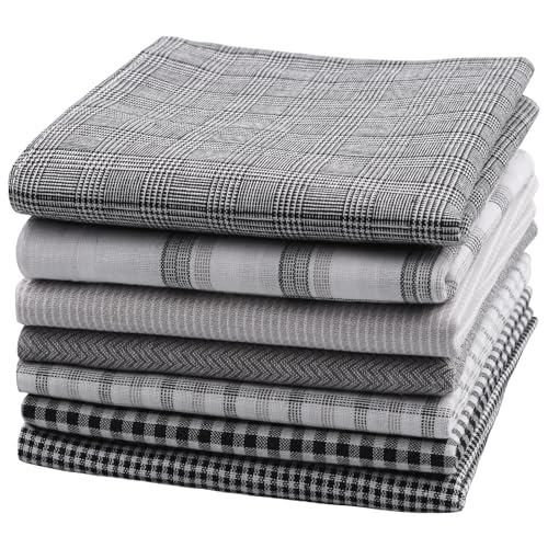 COZY CORE 7 Pack 100% Cotton Handkerchief for Men, Handkerchiefs Men Cotton, Classic Pocket Squares Hankies for Women