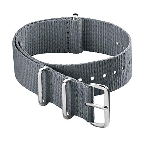 Archer Watch Straps - Correas de Nailon Classic NATO (Gris, 20mm)
