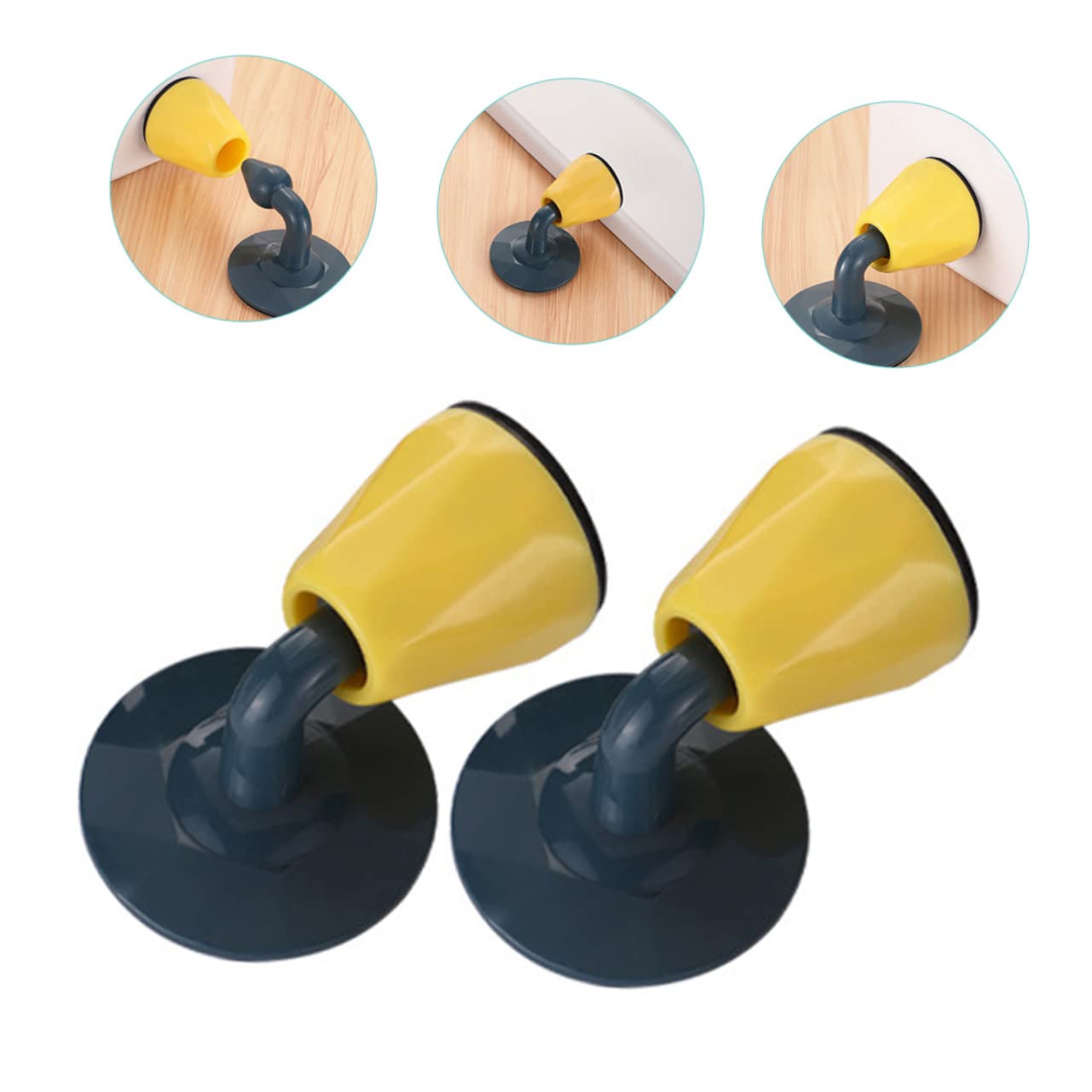 HOMSFOU Topes De Puerta De Protector De Pared para Tope para Inferior De Puerta Instalación Adhesiva Sin Perforación Protección para Mascotas Práctico Y Duradero 2 Piezas X 4