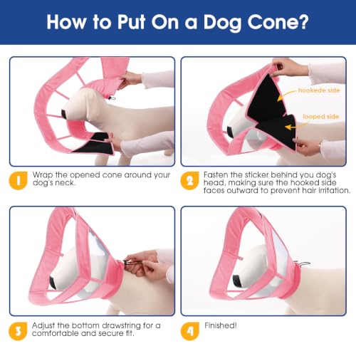 Cono suave para perros postoperatorio ajustable en tallas S M y L 5