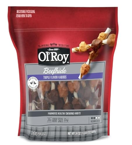 Ol Roy Triple Flavor Kabobs Dog Chews, 24 oz, Pack of 1