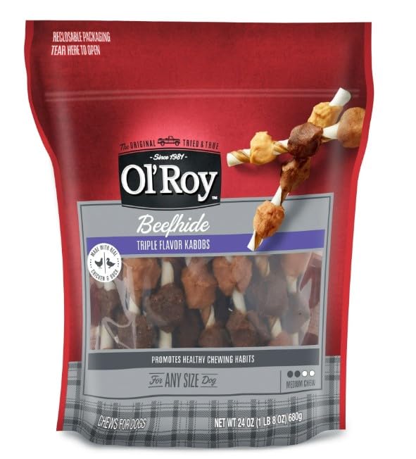 Ol Roy Triple Flavor Kabobs Dog Chews 24 oz Pack of 1