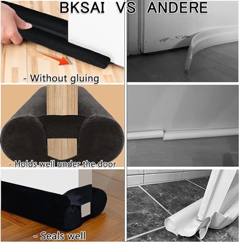BKSAI Deurafdichting, tochtstopper voor deuren, 70-90 cm, zonder lijm, deur, windstopper voor huisdeur, balkondeur, douche en badkamer - Image 5