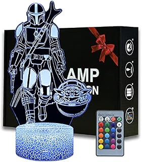 3D Illusion Star Wars Night Light, Bedside Lamp with Remote Control Kids Bedroom Decorate Lighting, Creative Birthday Christmas Gifts for Kids Boys Girls (MDL)