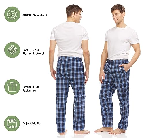 DARESAY 3 Pack: Flannel Pajama Pants for Men, Mens Sleep Pants, Mens Pajama Pants with Pockets (up to 3X)2