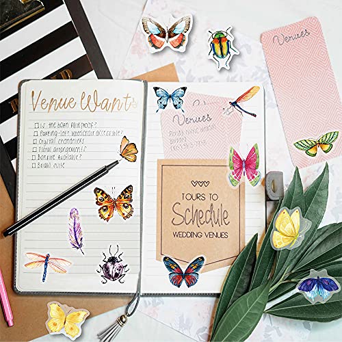 240 peças vários desenhos animados borboleta pássaro libélula besouro adesivos de vinil para adolesc