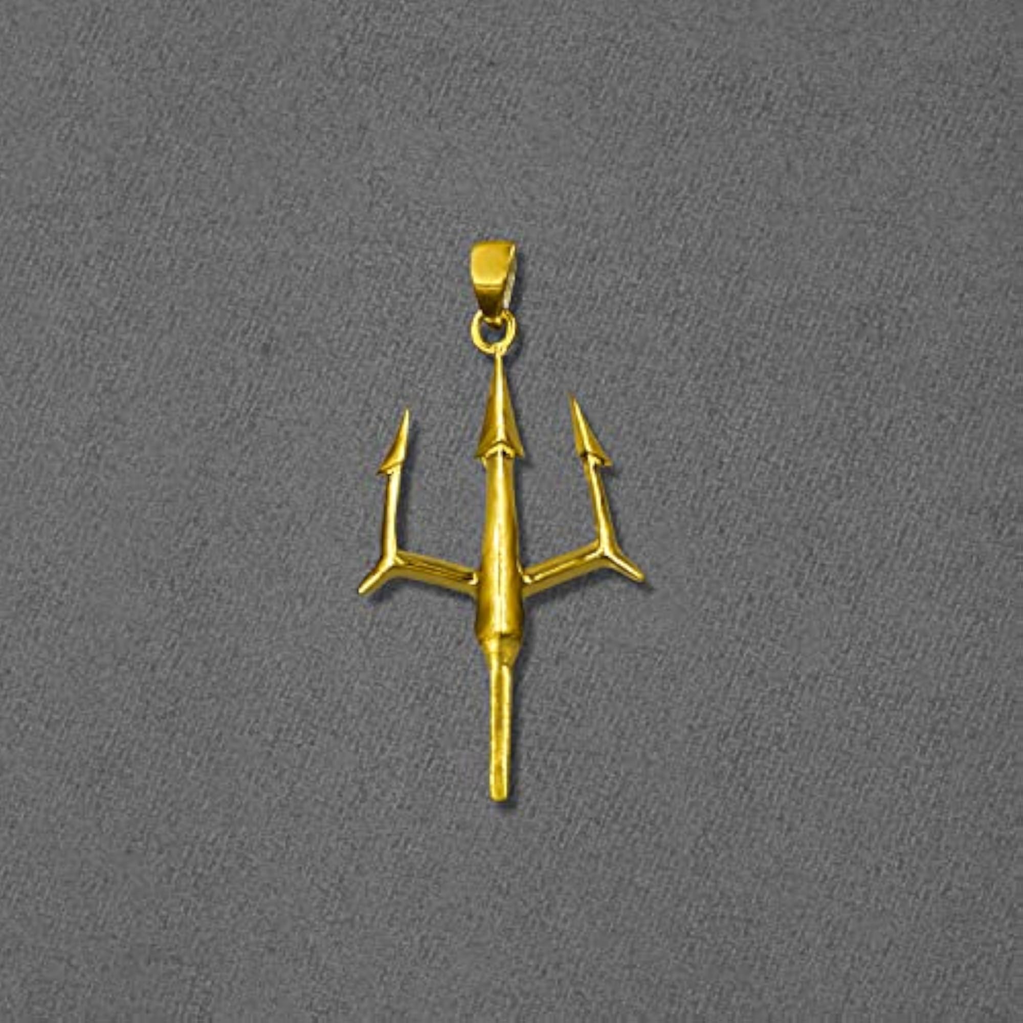 Men's 925 Sterling Silver Trident Pendant