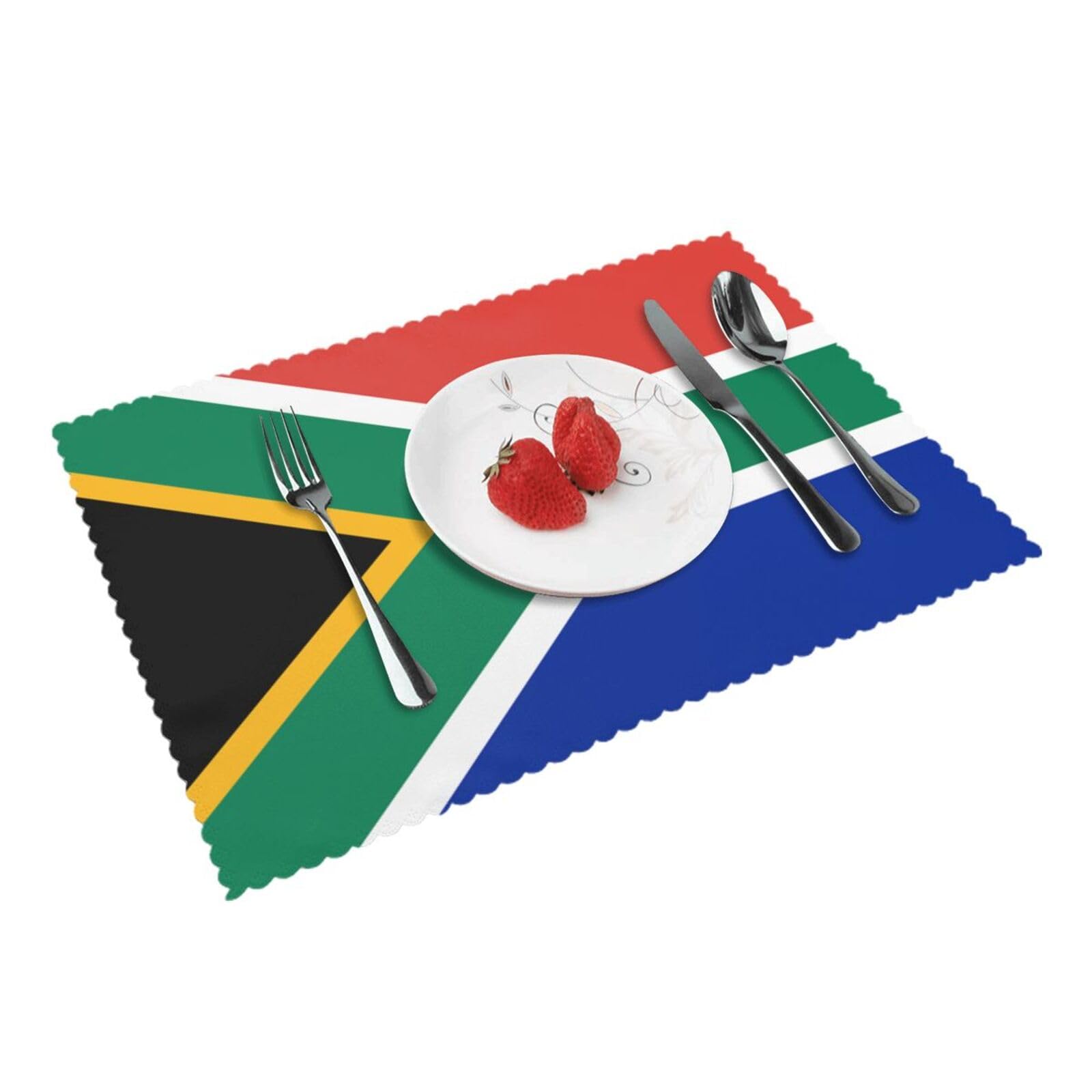 South Africa flag Printed Placemats Set of 4 PCS Washable Placemat for Kitchen Table Heat-resistant Table Mats 45x30 CM
